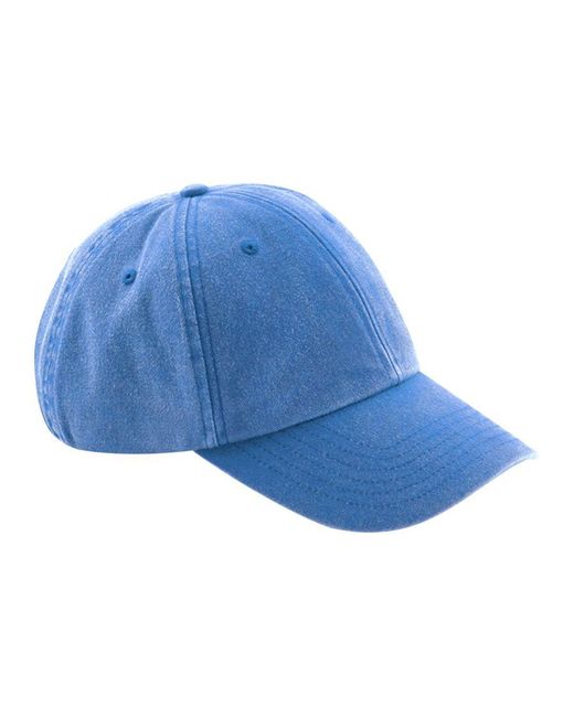 BEECHFIELD® Laag Profiel Vintage Denim-look Cap (vintage Korenbloem) in het Blue