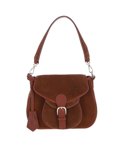 Ashwood Leather Brown 'Prestigio Puro' Soft Suede Shoulder Crossbody Bag