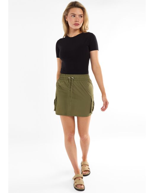 Gini London Green Drawstring Parachute Mini Cargo Skirt