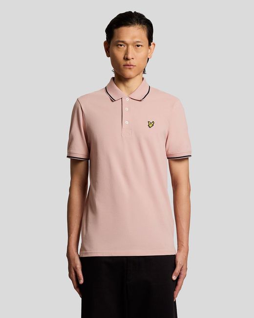Lyle & Scott Pink Tipped Polo Shirt for men