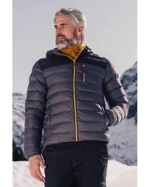 Mountain Warehouse Blue 'Link' Padded Jacket Water Resistant Warm Everyday Coat for men