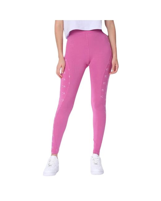 Nike Pink All Over Swoosh Logo Plain Leggings