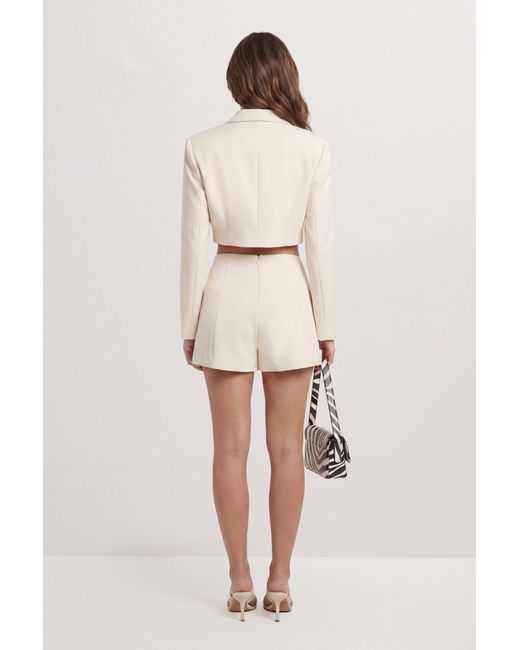 MissPap Natural Tailored Button Front Skort