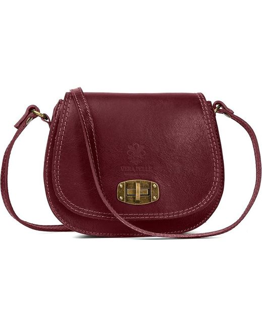 Woodland Leathers Red Genuine Italian Leather Cross Body Bag