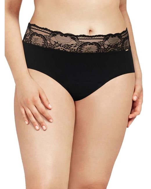 Chantelle Black High Waist Lace Period Panty