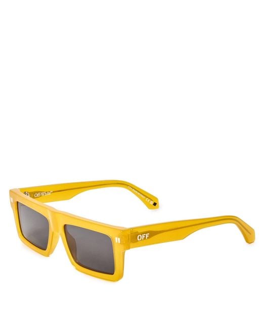 Off-White c/o Virgil Abloh Yellow Accessories Off Chandler 53 Rectangle Sunglasses for men