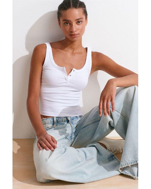 Dilvin Geribbelde Crop Cami Blouse in het Gray