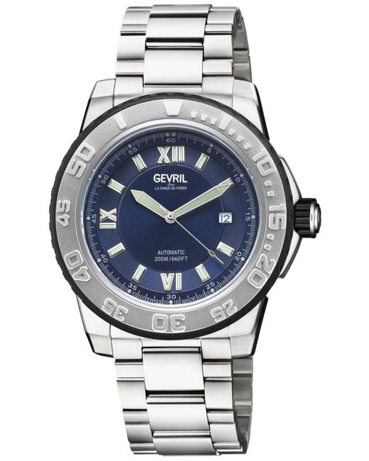 Gevril Gray Seacloud 316L Stainless Steel Case, Ipyg Bezel, Dial, Two Toned Bracelet Watch for men