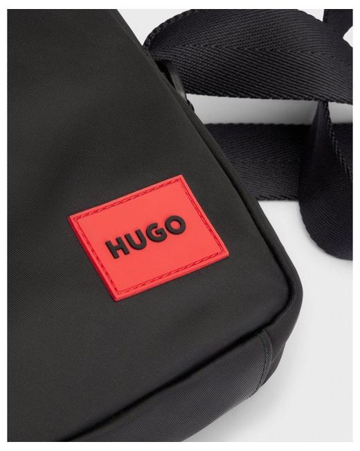 HUGO White Ethon 2.0N Reporter Bag With Logo Patch for men