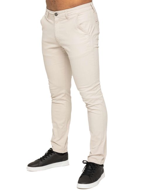 Enzo Natural Slim Fit Stretch Chinos for men