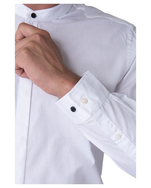 Harry Brown London Blue Joshua Grandad Cotton Shirt for men