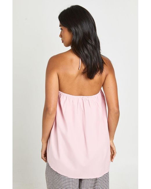 Boohoo Pink Petite Bandeau Smock Top