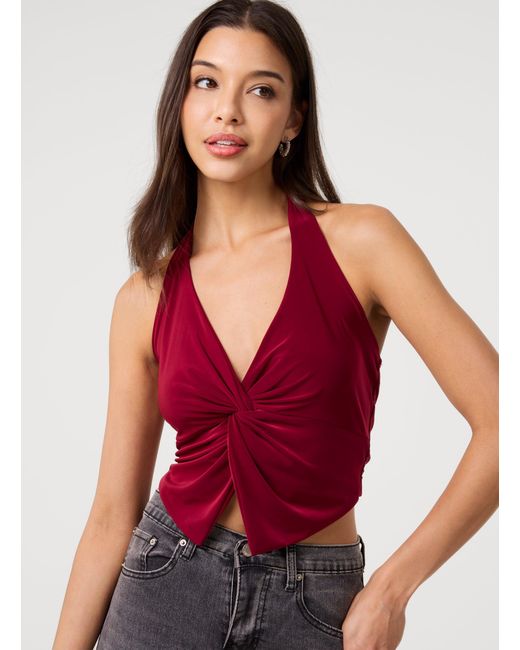Pink Vanilla Red Knot Front Halter Top