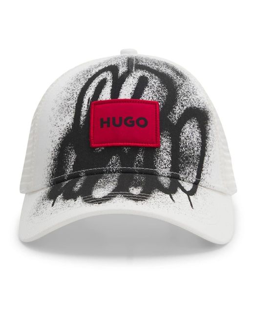 HUGO Gray Accessories Kody Slawn Curved Brim Trucker Cap for men