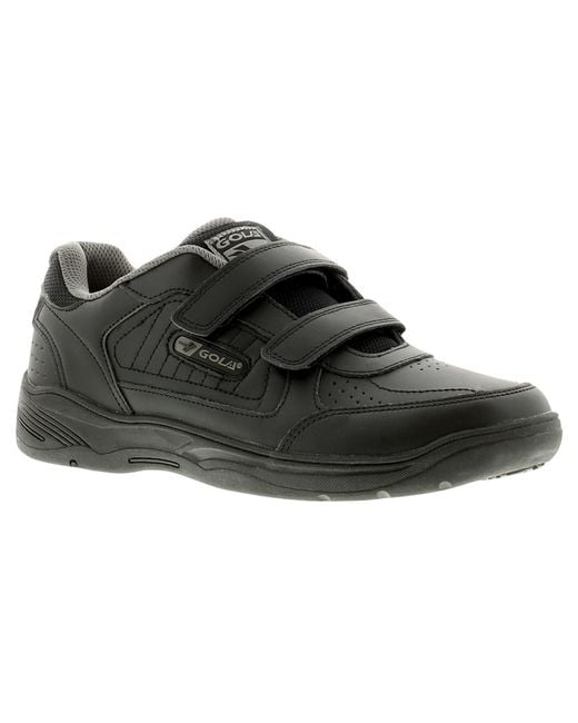 Gola Black Belmont Touch Fastening Wide Fit Leather Trainers for men