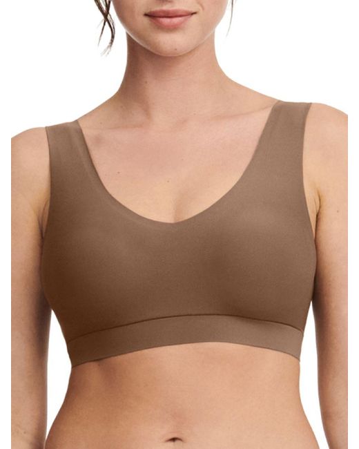 Chantelle Brown Softstretch V-Neck Jersey Crop Top