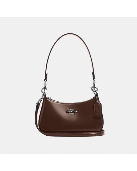 COACH White Spazzolato Leather Mini Crossbody Bag