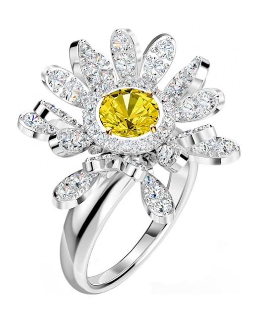Swarovski Gray 5534936 Ladies Eternal Flower Ring