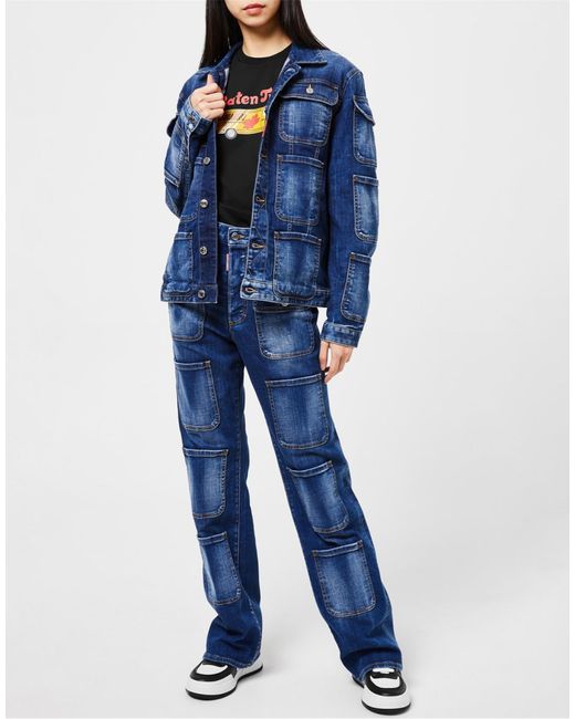 DSquared² Tactische Spijkerjas in het Blue