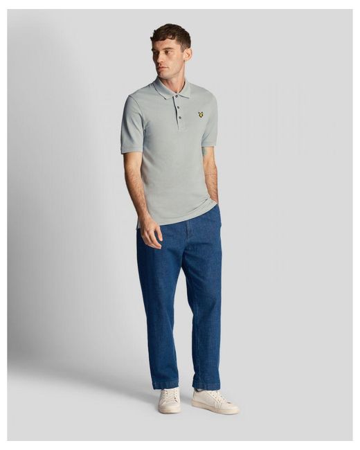 Lyle & Scott Gray Plain Polo Shirt for men