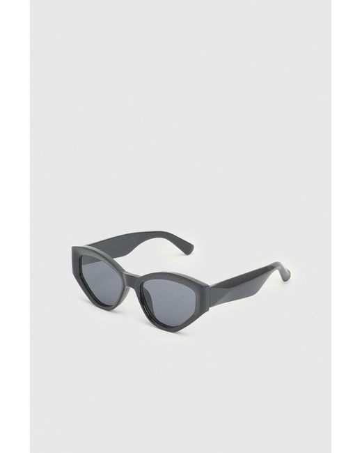 Boohoo Black Chunky Framed Cat Eye Sunglasses