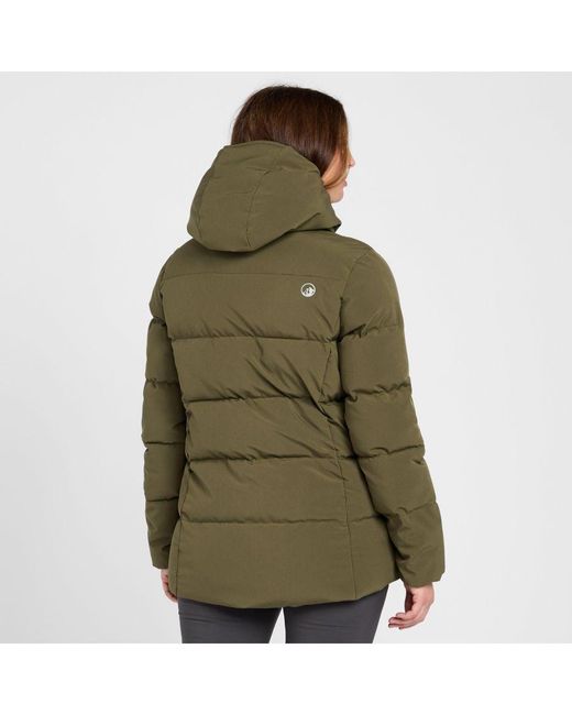 North Ridge Green Saunter Baffle Water Repellent & Insulated Puffer Jacket With Hood