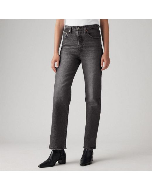 Levi's Gray Levi's Ribcage Straight Ankle Noe Dar