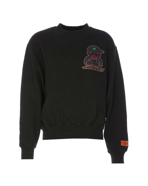 Heron Preston Black Monster Crew Sweat for men
