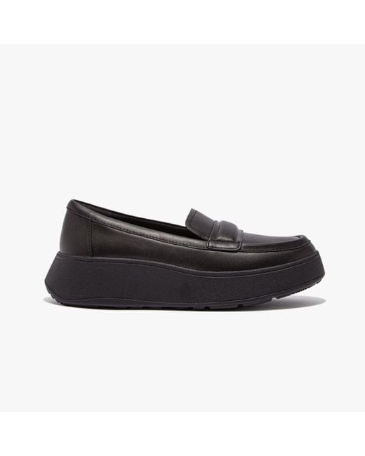 Fitflop Black F-Mode Padded-Detail Loafers All