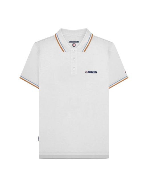 Lambretta White Ss25 Twin Tip Polo Shirt /Sky) for men
