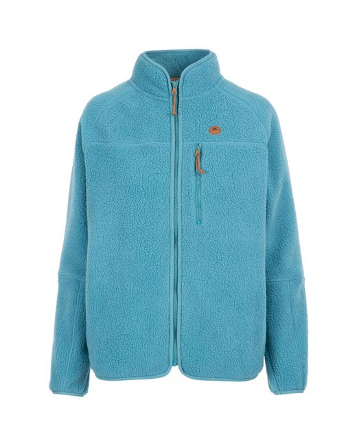 Trespass Blue Ladies Quake Leather Trim Fleece Jacket (Storm)