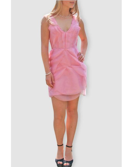 ASOS Pink Scalloped Layered Organza Dress