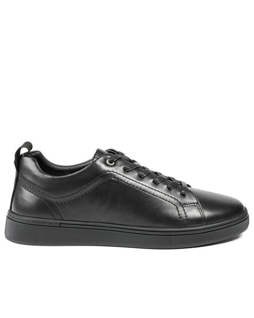 Jones Bootmaker Black Salvador Leather Lace Up Trainers for men