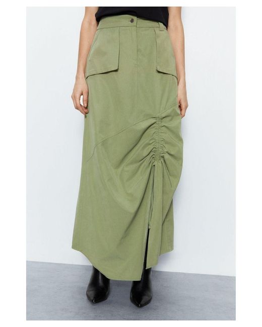 Warehouse Green Premium Tailored Maxi Skirt