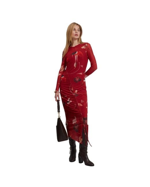 Ted Baker Jazzy Bodycon Mesh Gathered Midi Dress