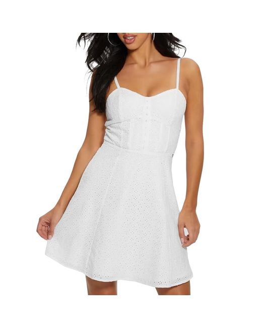 Guess White Eyelet Aline Dress