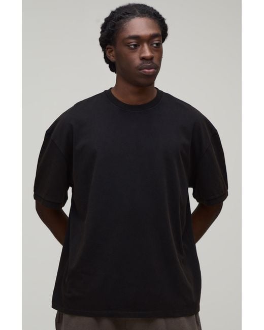 BoohooMAN Black Essential Washed Oversized T-Shirt for men