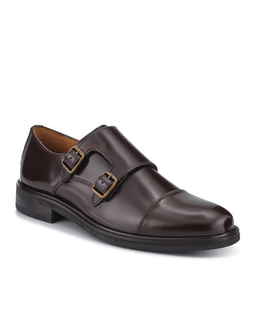 Jones Bootmaker Brown Ollie Leather Monk Shoes for men