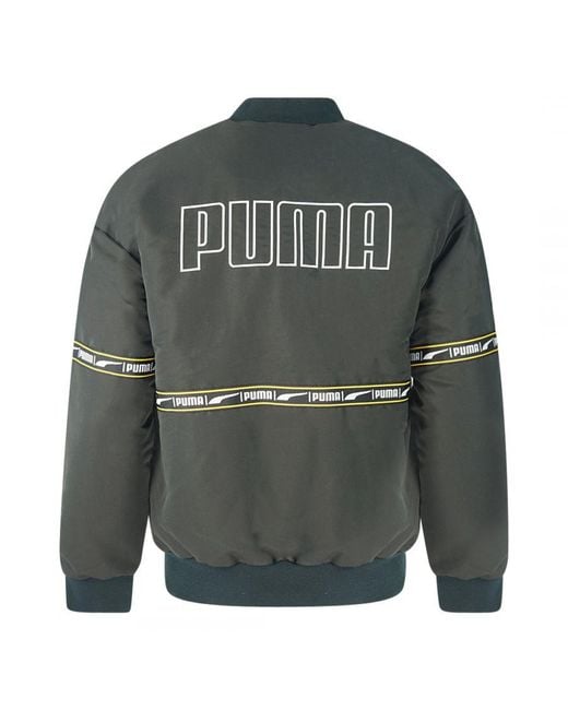 PUMA Gray Check Heavy Bomber Jacket for men