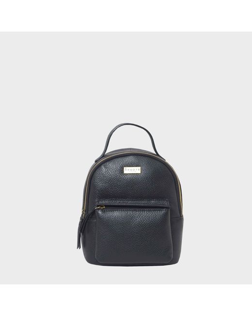 Assots London 'betty' Black Zip Top Mini Pebble Grain Leather Backpack