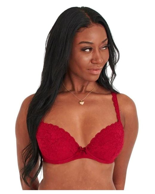 Pour Moi Red 84000 Rebel Padded Plunge Bra