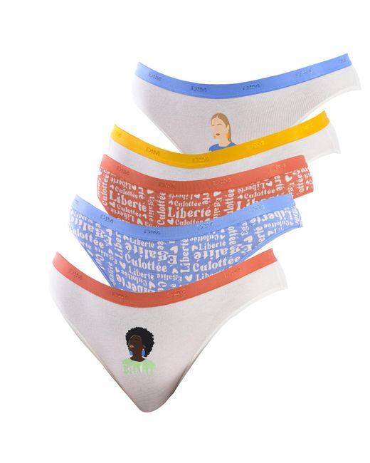 Dim Blue Pack-5 Cotton Stretch Comfort Panties D4C17