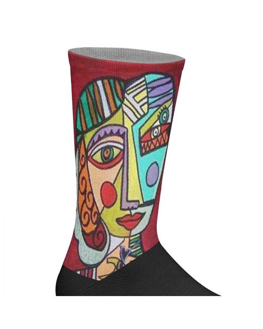 Jenes Socks Black Elastic Printed Long