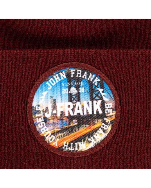 John Frank Red Hat With Label Sewn On The Front Jfbn18W01 for men