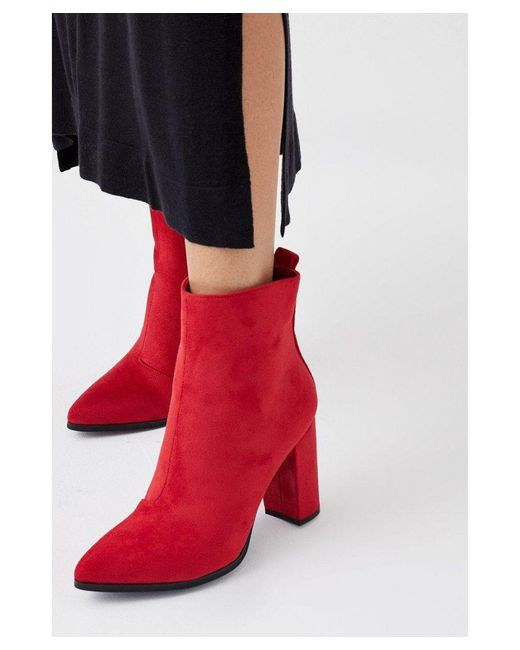 Dorothy Perkins Red Astro Heeled Ankle Boots