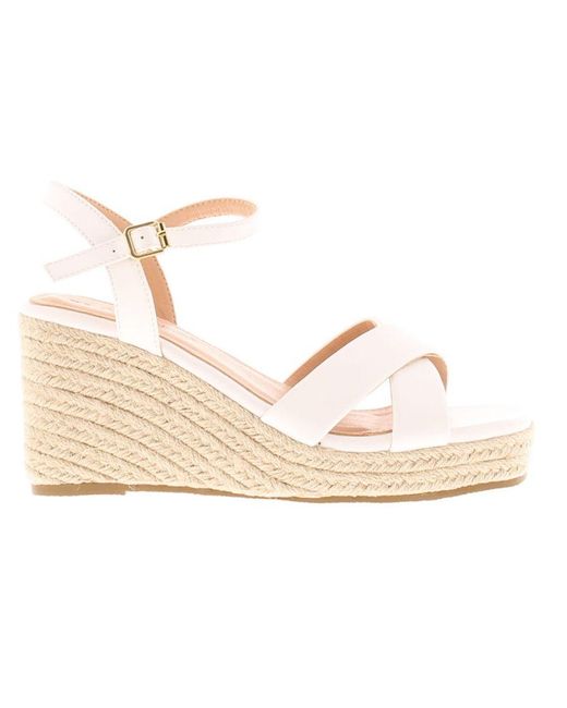 Apache Natural Wedge Sandals Liso Buckle