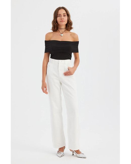 Hiccup Black Off-Shoulder Ruched Bodycon Crop Top