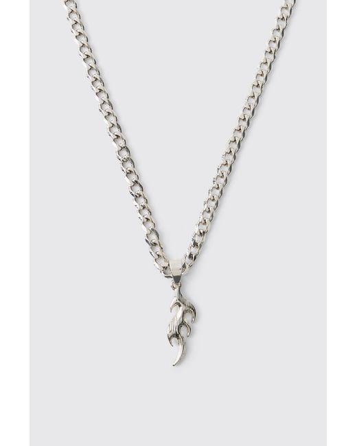 BoohooMAN Blue Gothic Pendant Necklace for men