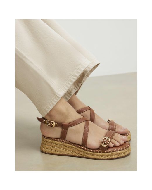 River Island Natural Sandals Cross Strap Wedge