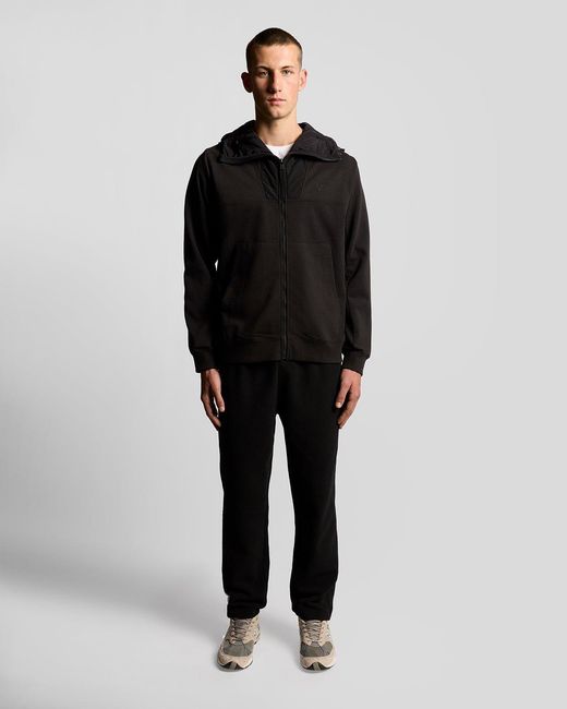 Lyle & Scott Black Panelled Hybrid Jacket for men